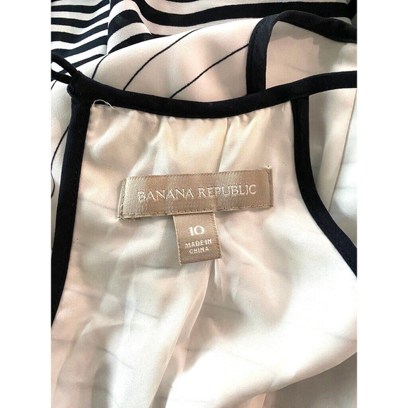 Banana Republic Black & White Striped sleeveless Dress , lined women's size 10 - Picture 4 of 4